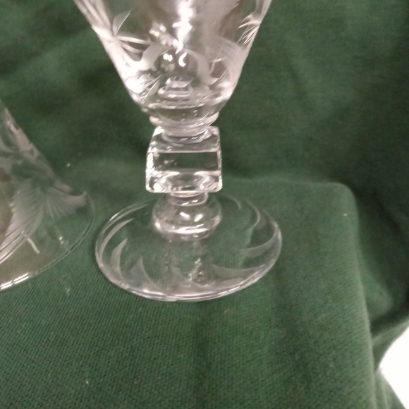 6 Vintage Duncan & Miller Crystal W/Frosty Etchings Liquor/Cocktail Stem Glasses - Picture 7 of 8
